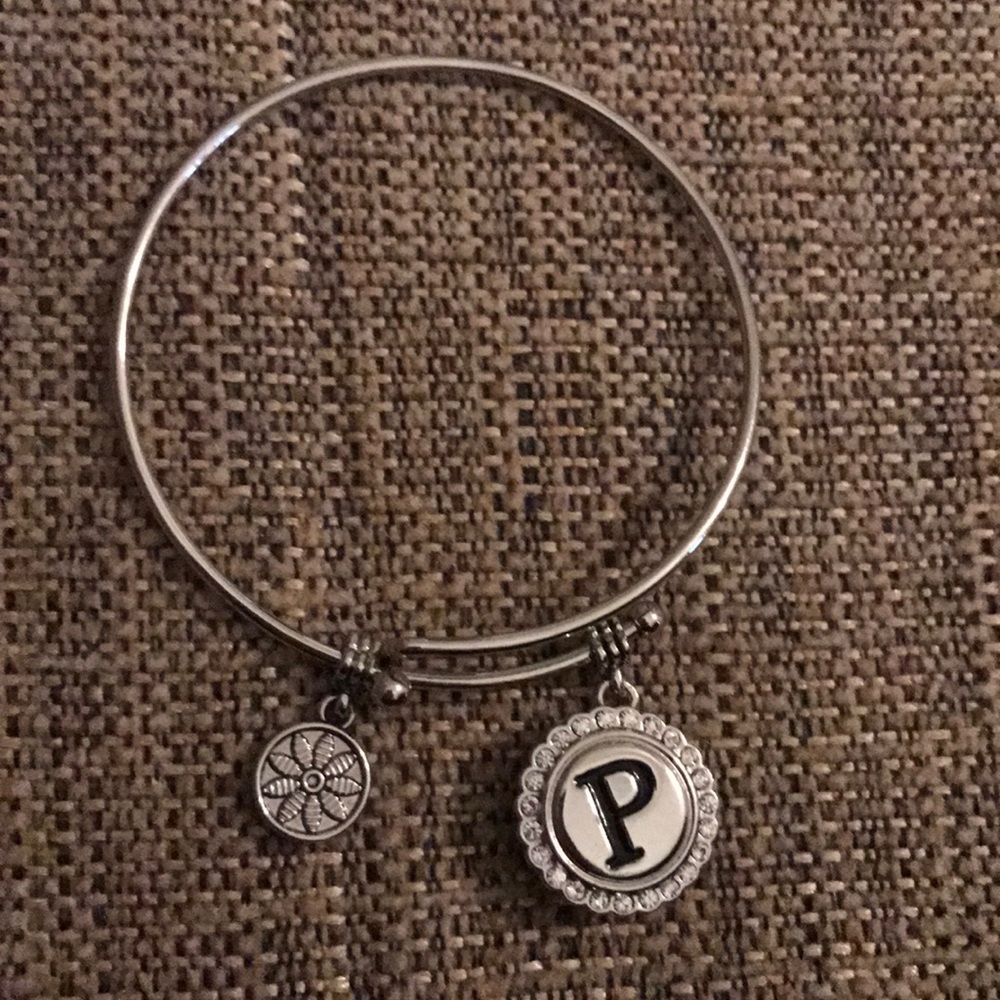 Gingersnaps bracelet with "P" Snap & Flower Charm